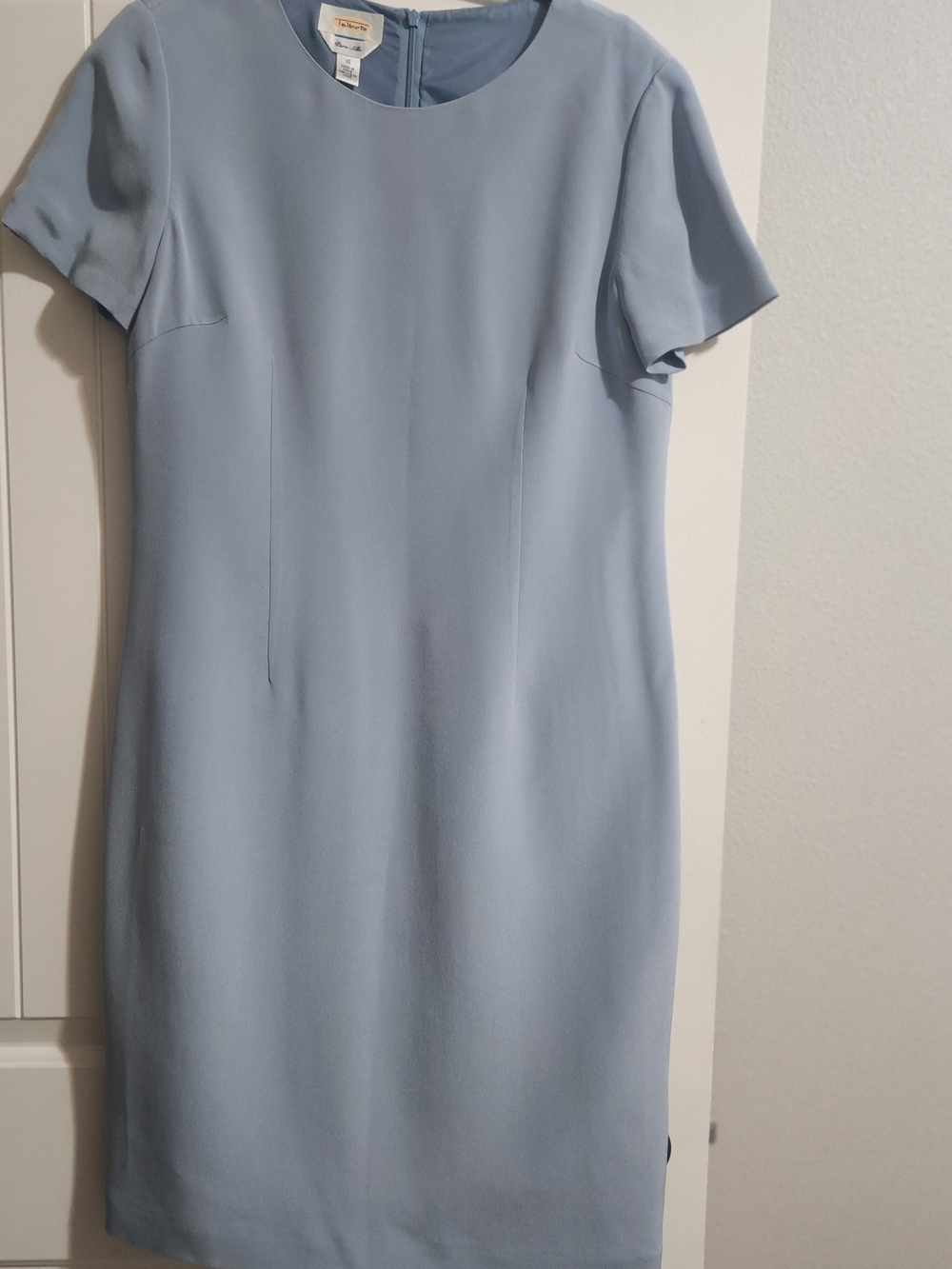Talbots Pale Blue Short-Sleeve Sheath Dress